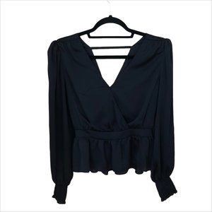 Express Black Tie Back Blouse